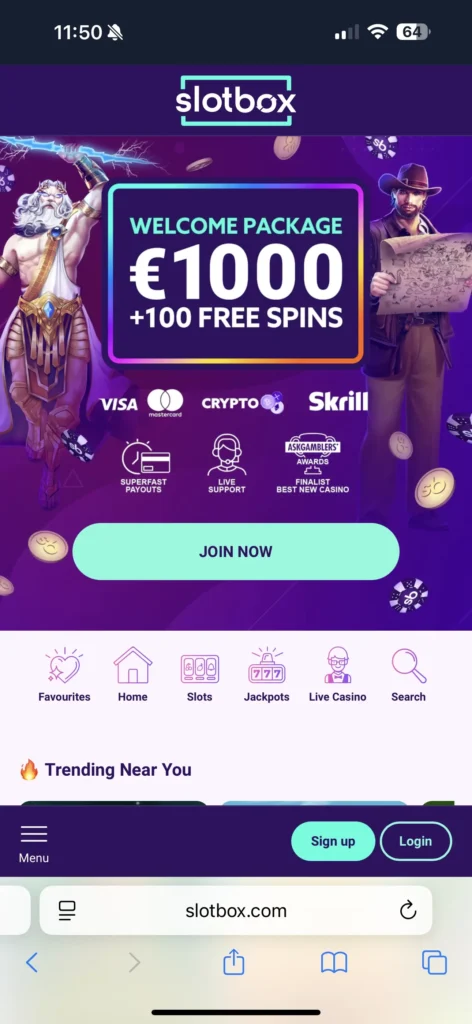 slotbox mobile mobile version interface