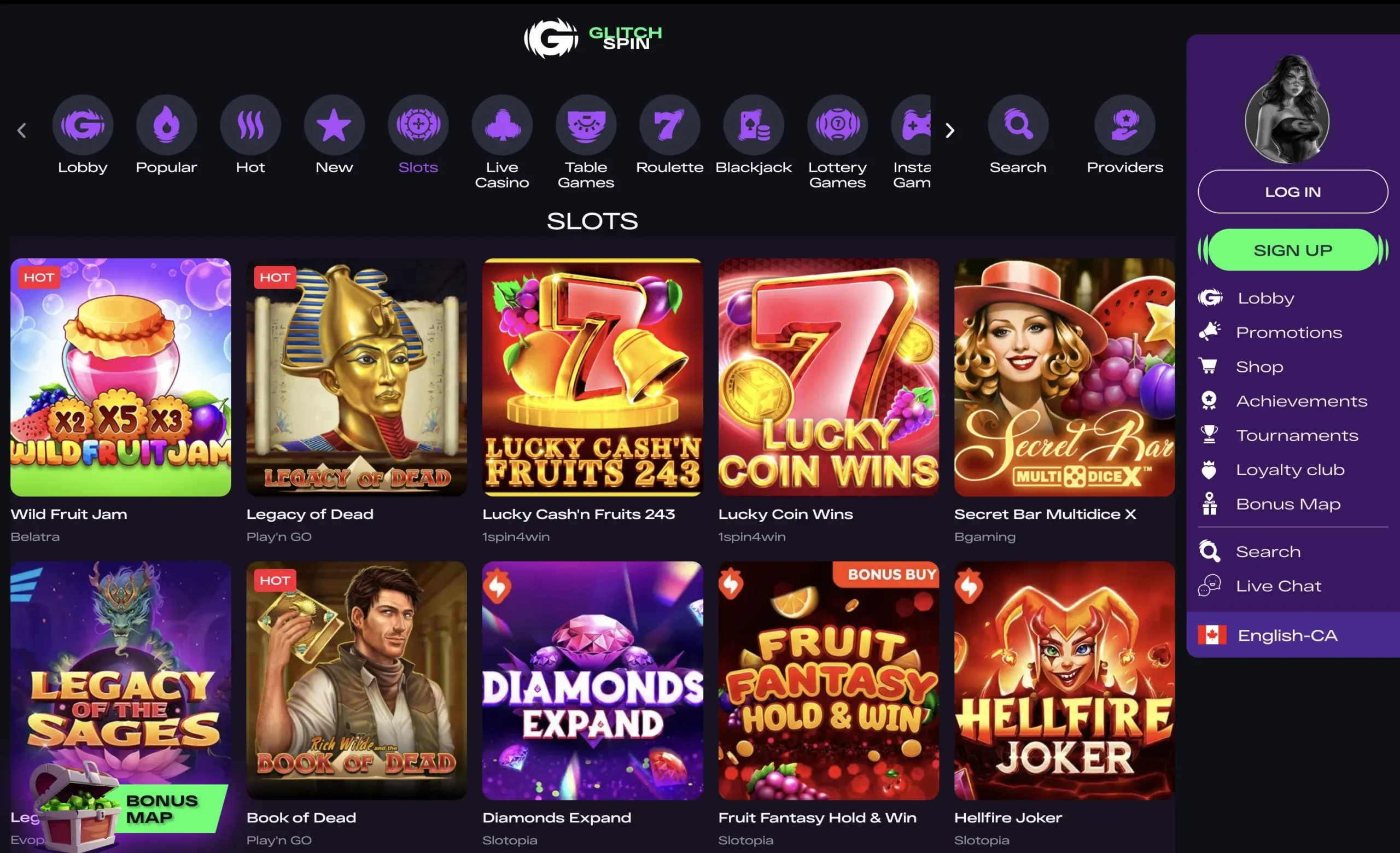 Glitchspin casino game