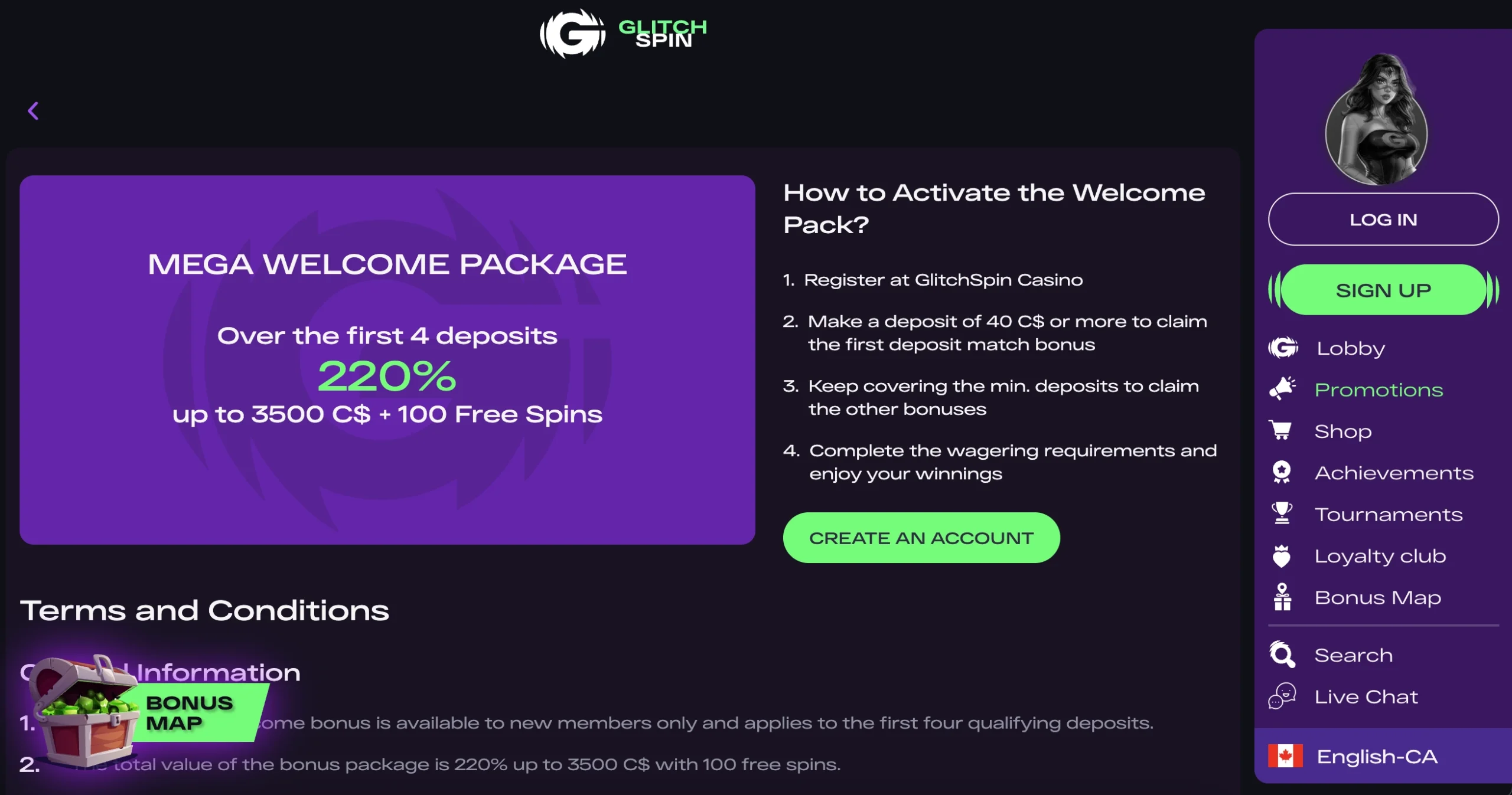 Glitchspin Welcome Bonus