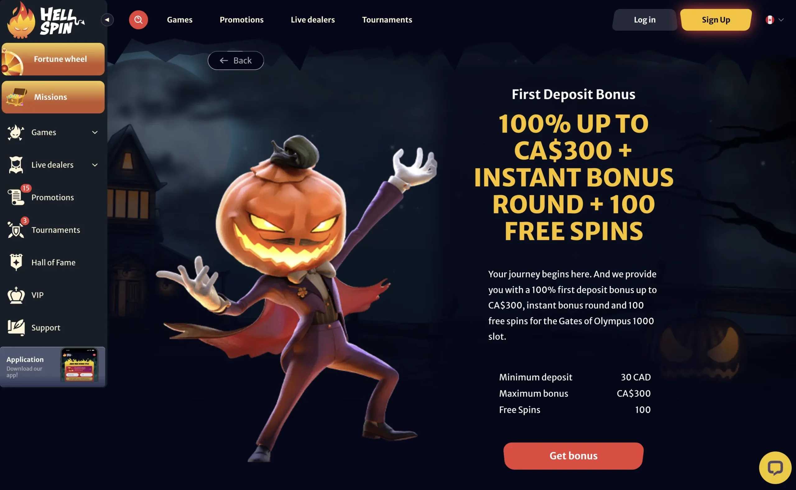 Hellspin Welcome Bonus