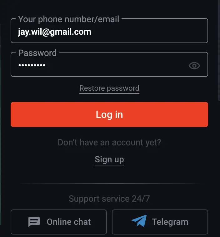 pinup login process