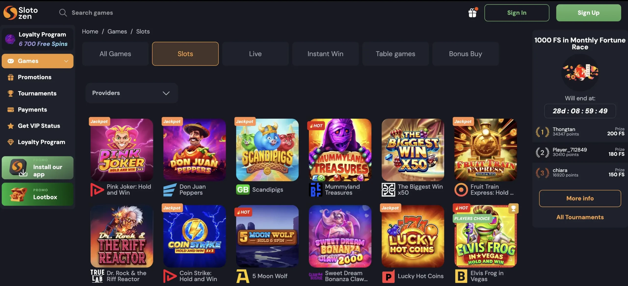 Slotozen casino game