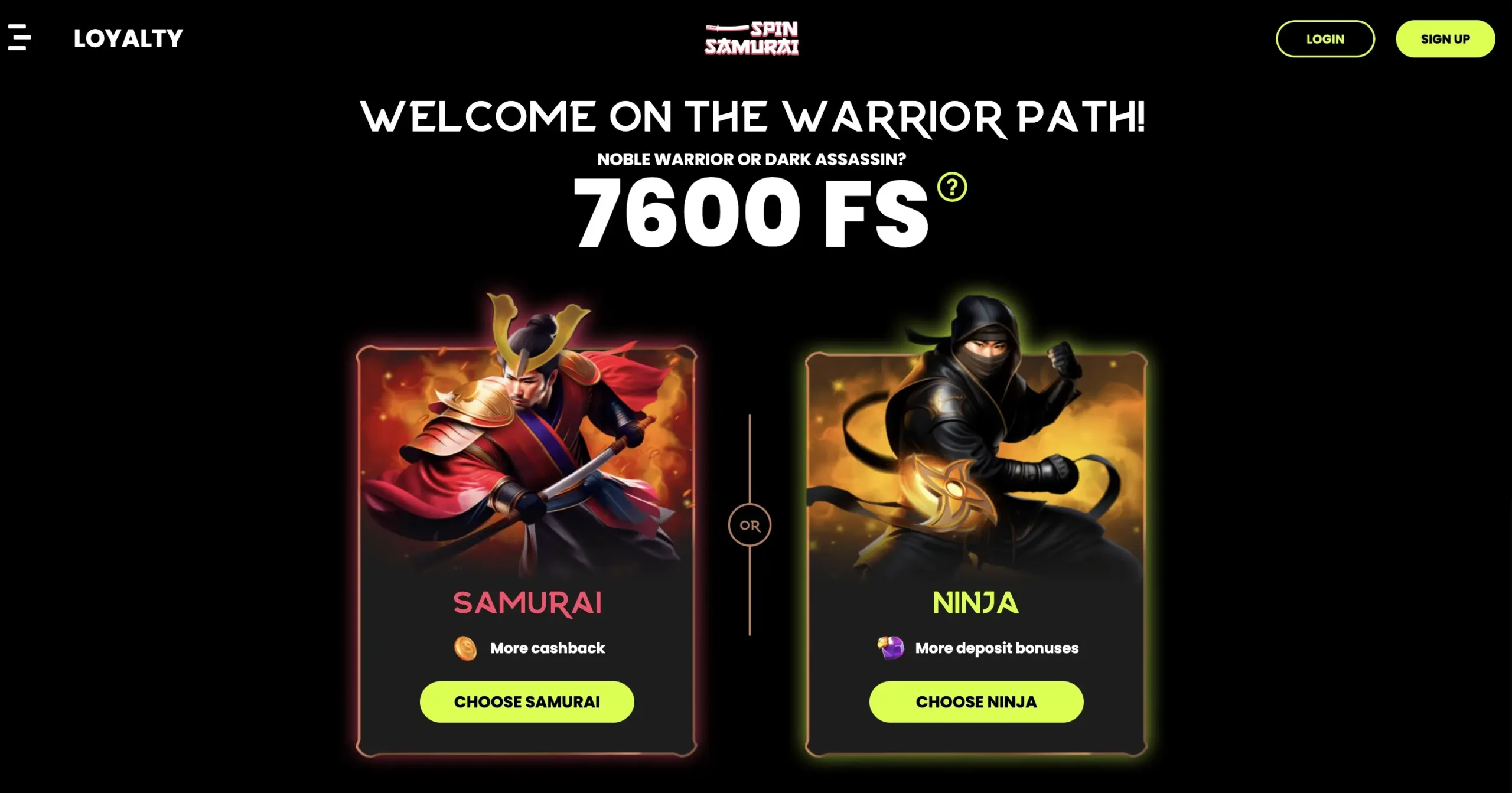 Spin Samurai Loyalty Program