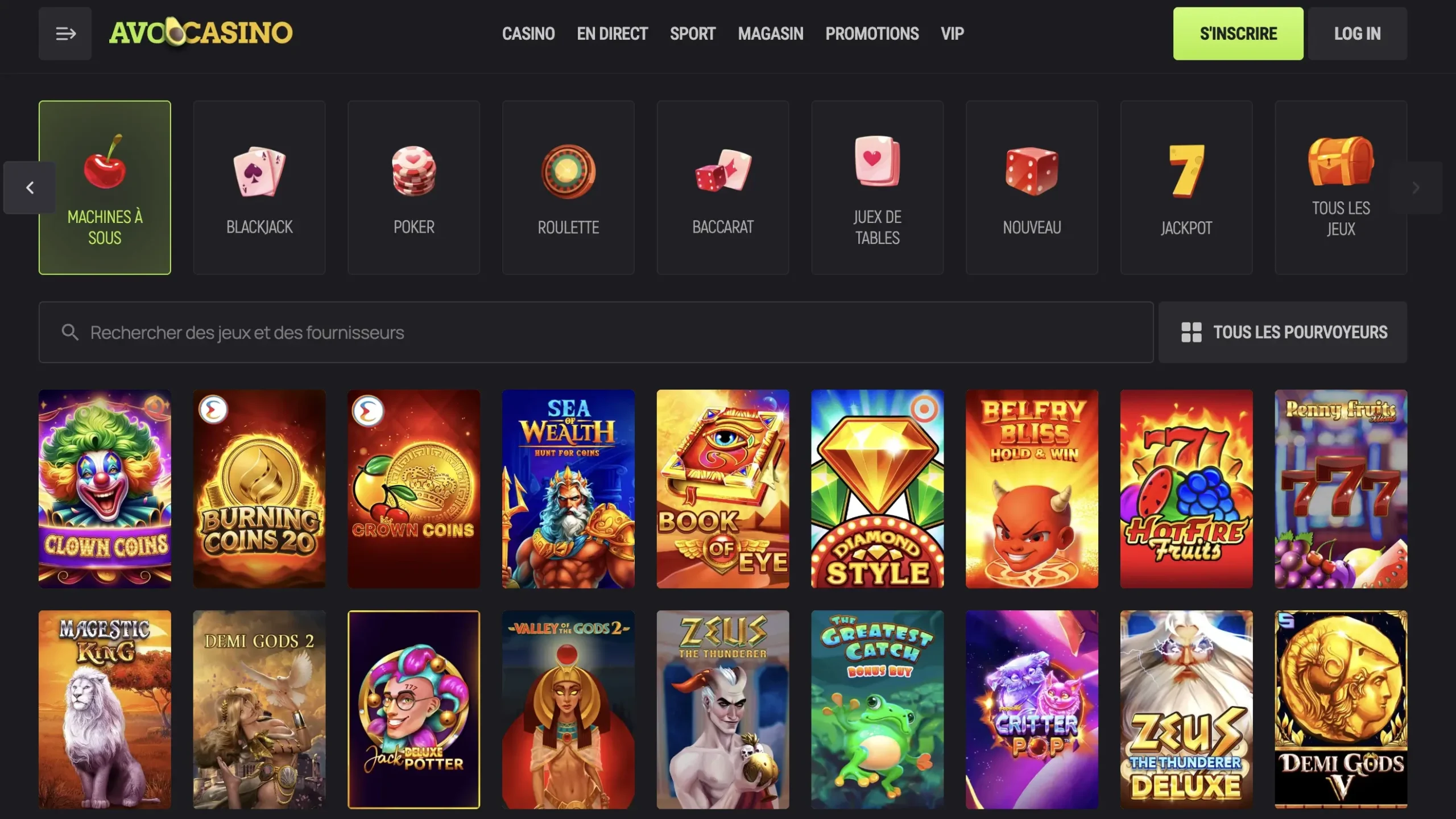 Jeu de casino AvoCasino