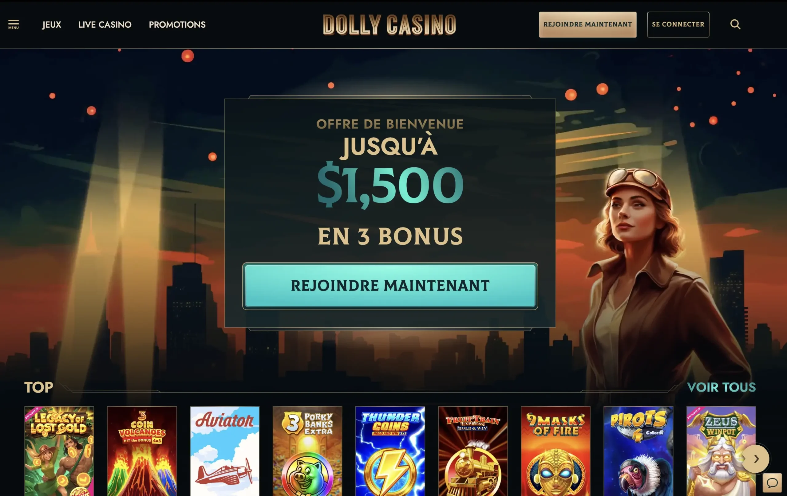 Page d'accueil de Dolly