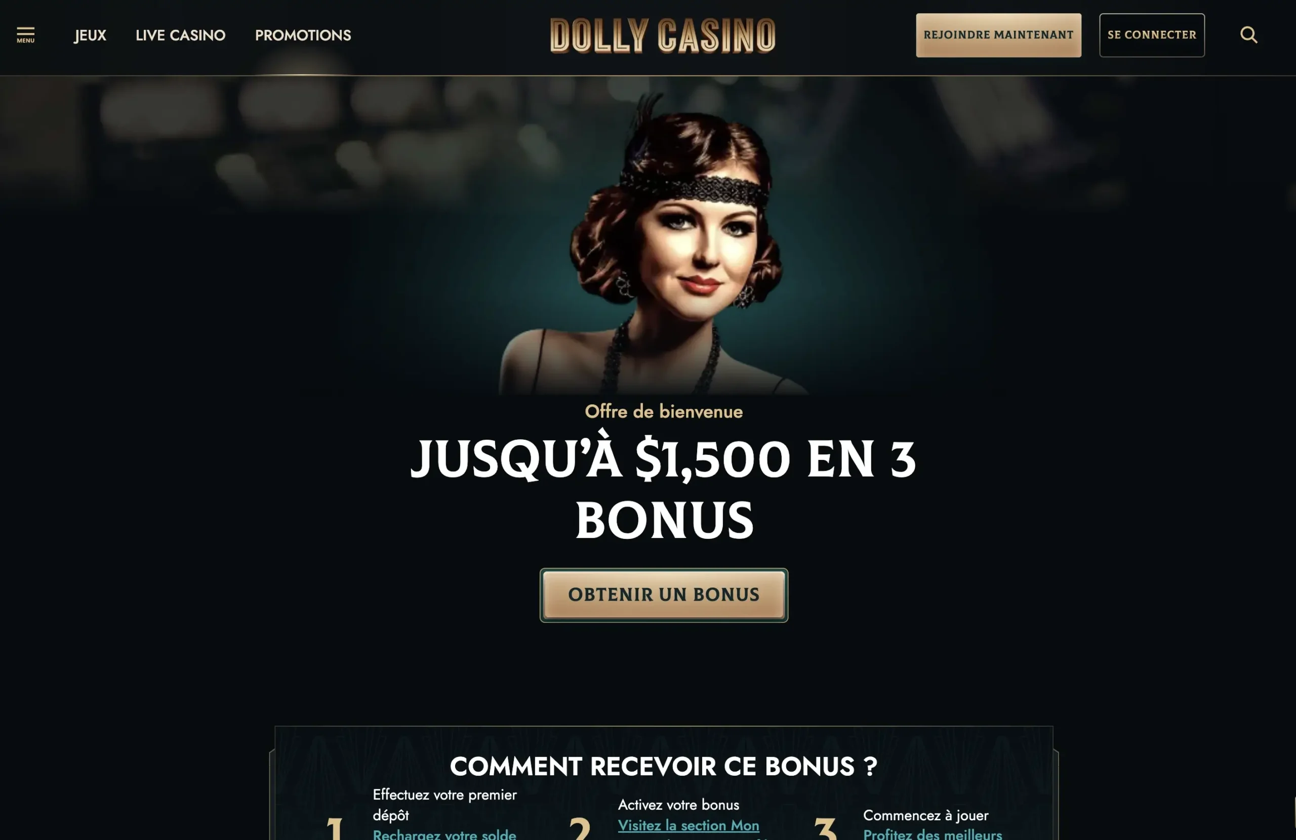 Bonus de bienvenue Dolly