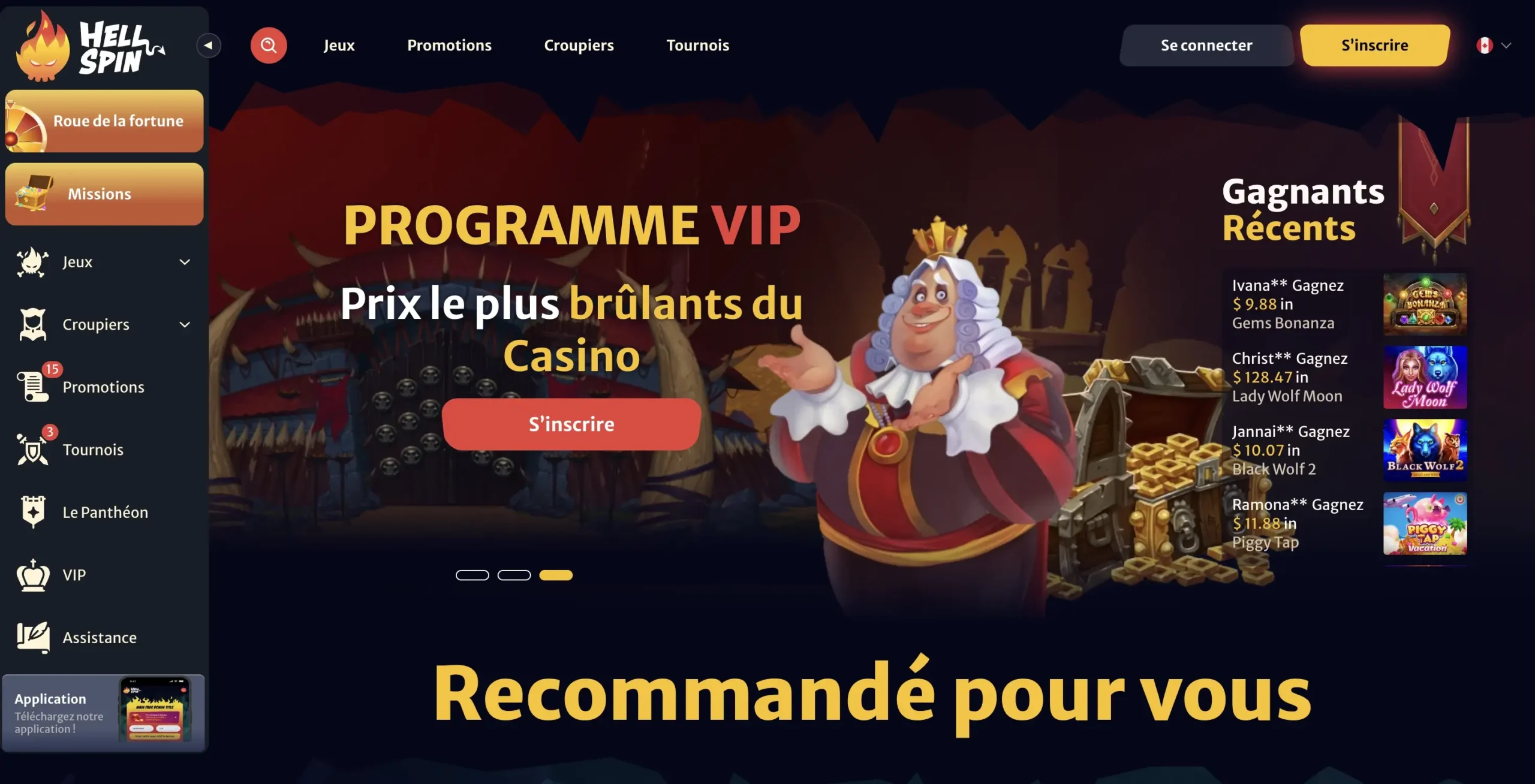 Page d'accueil de Hellspin