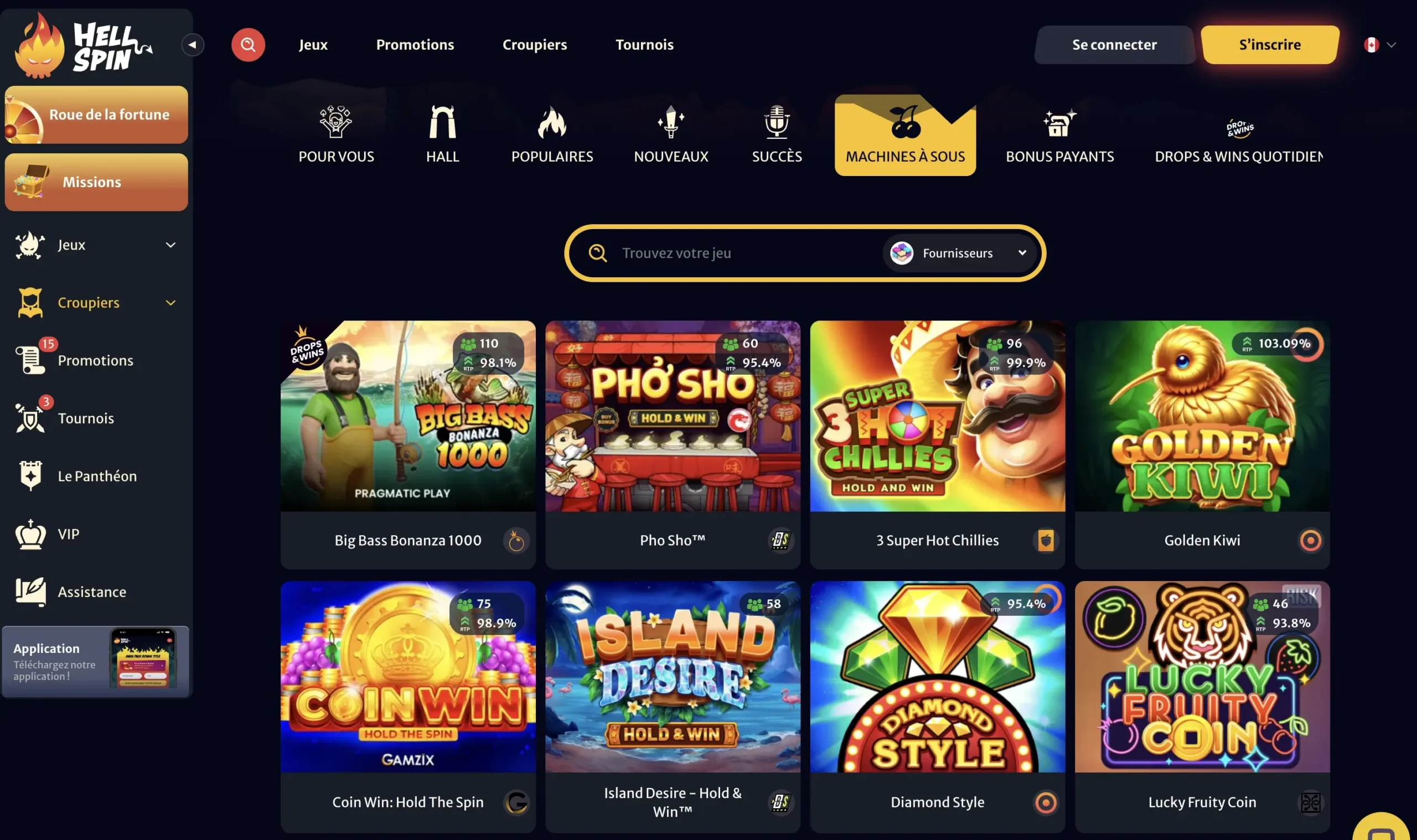 Jeu de casino Hellspin