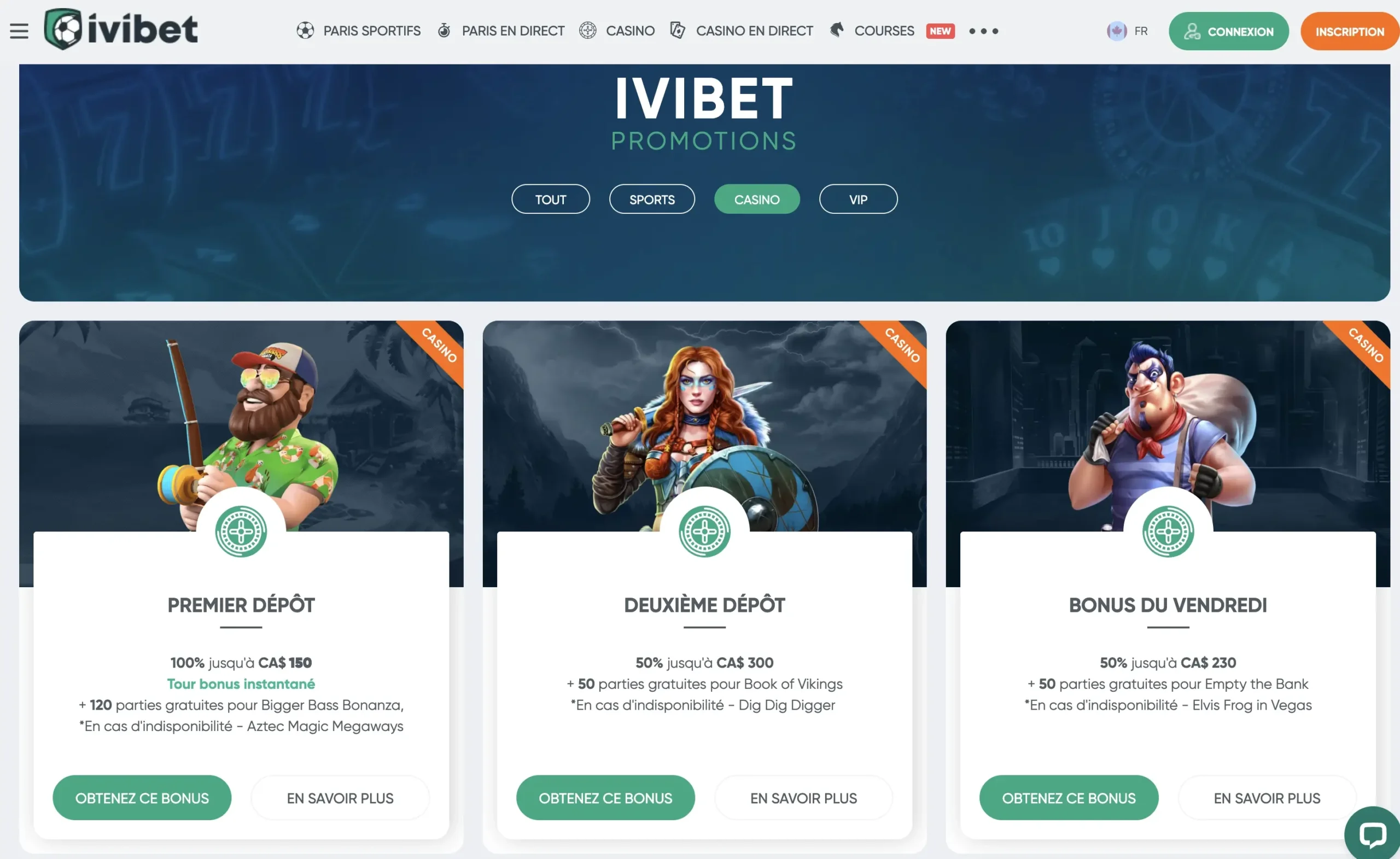 Bonus de bienvenue Ivibet