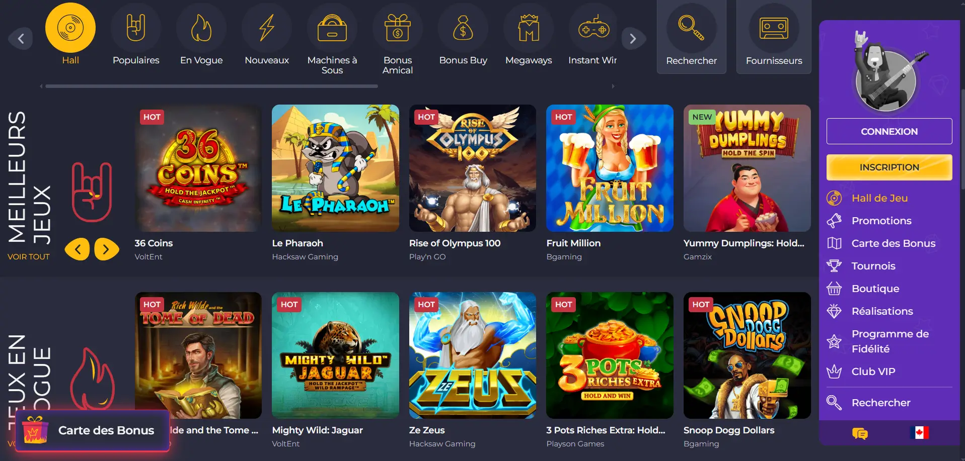 Jeux de casino Rolling Slots