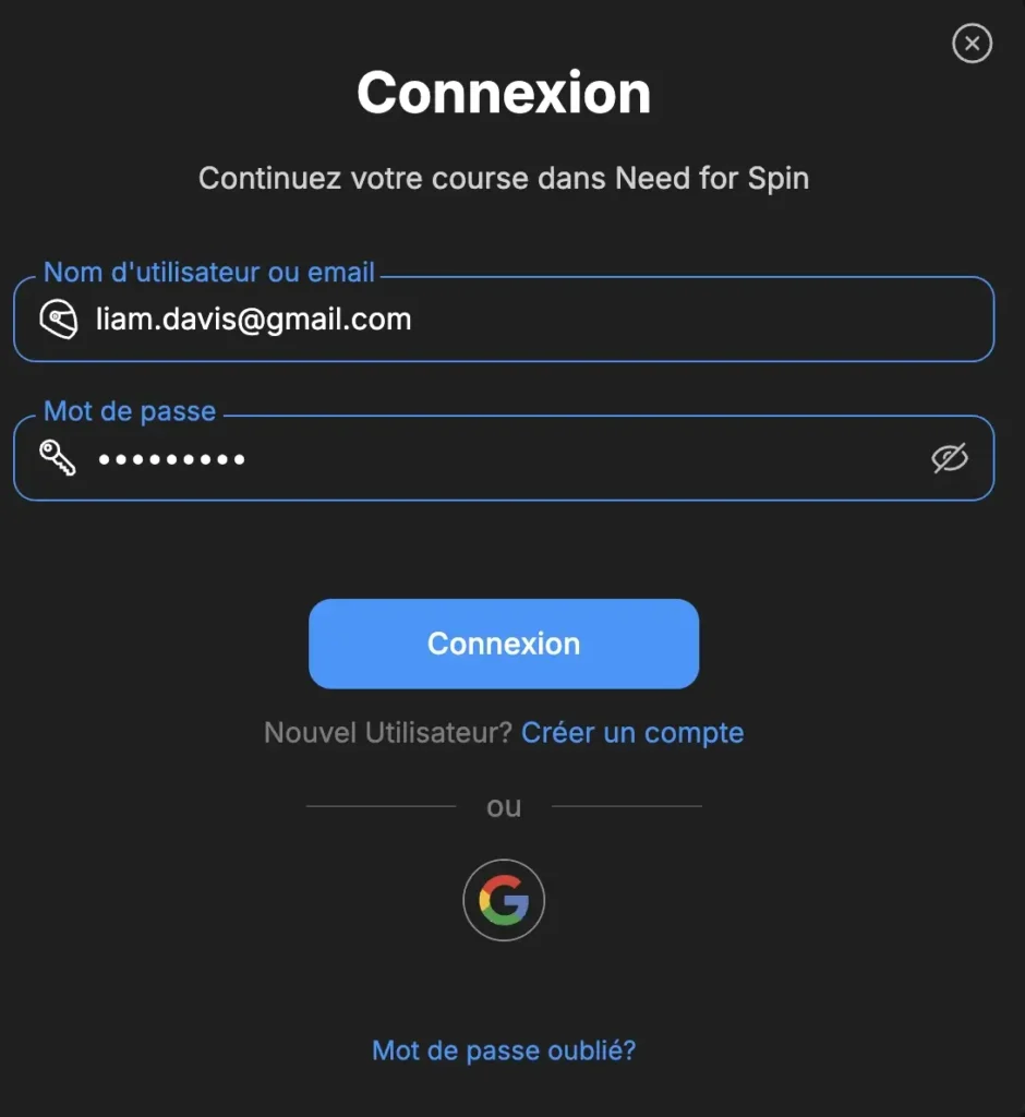 need for spin login process