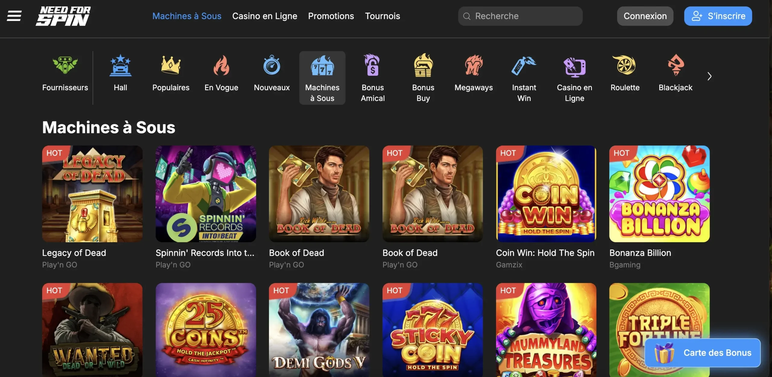 Jeu de casino Need For Spin