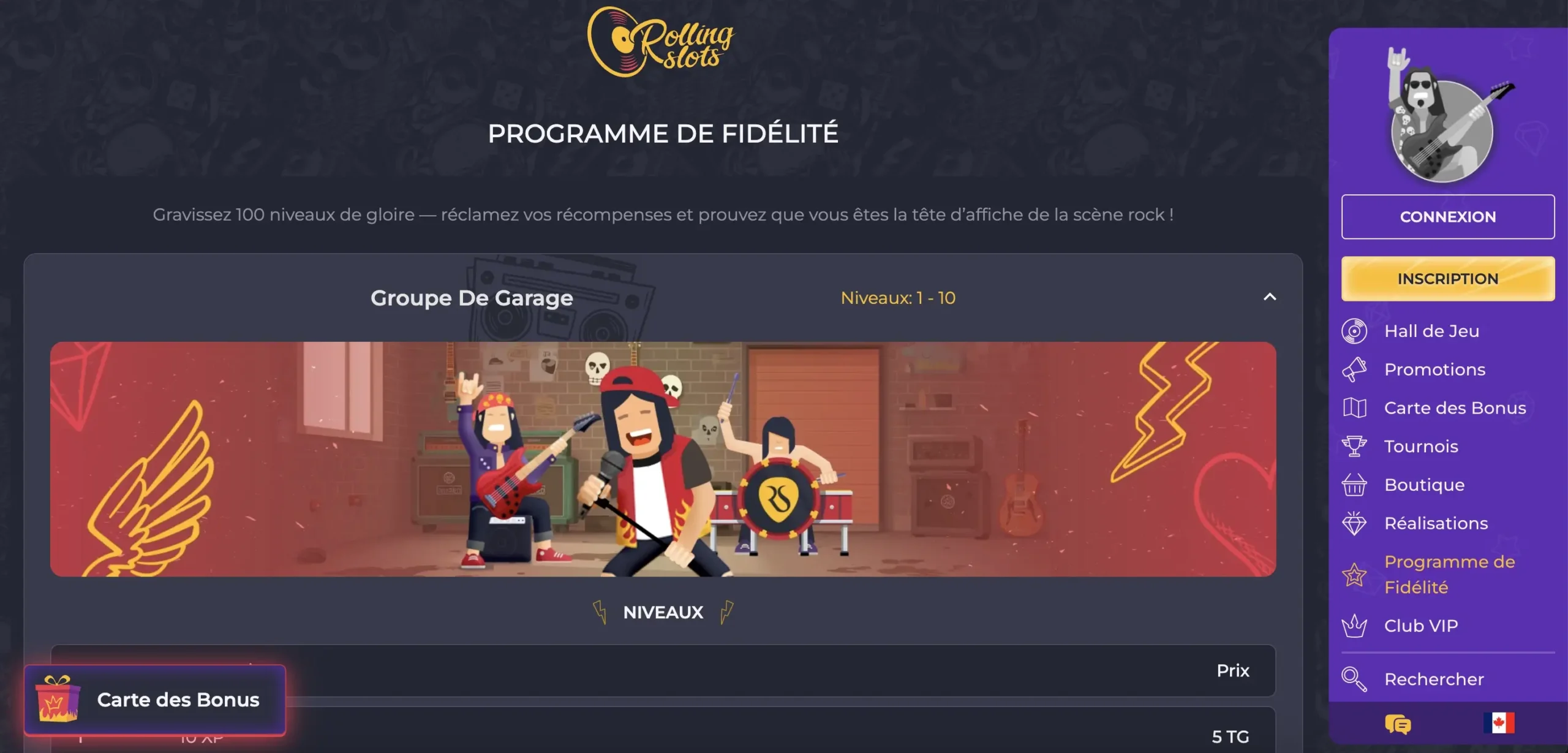 Programmes de fidélité Rolling Slots