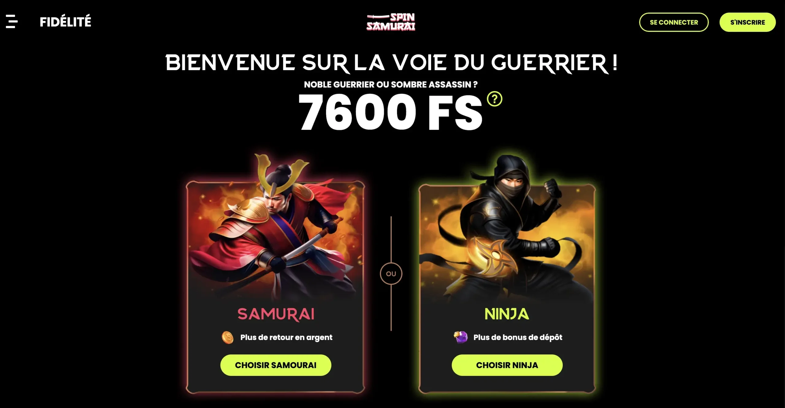Programme de fidélité Spin Samurai