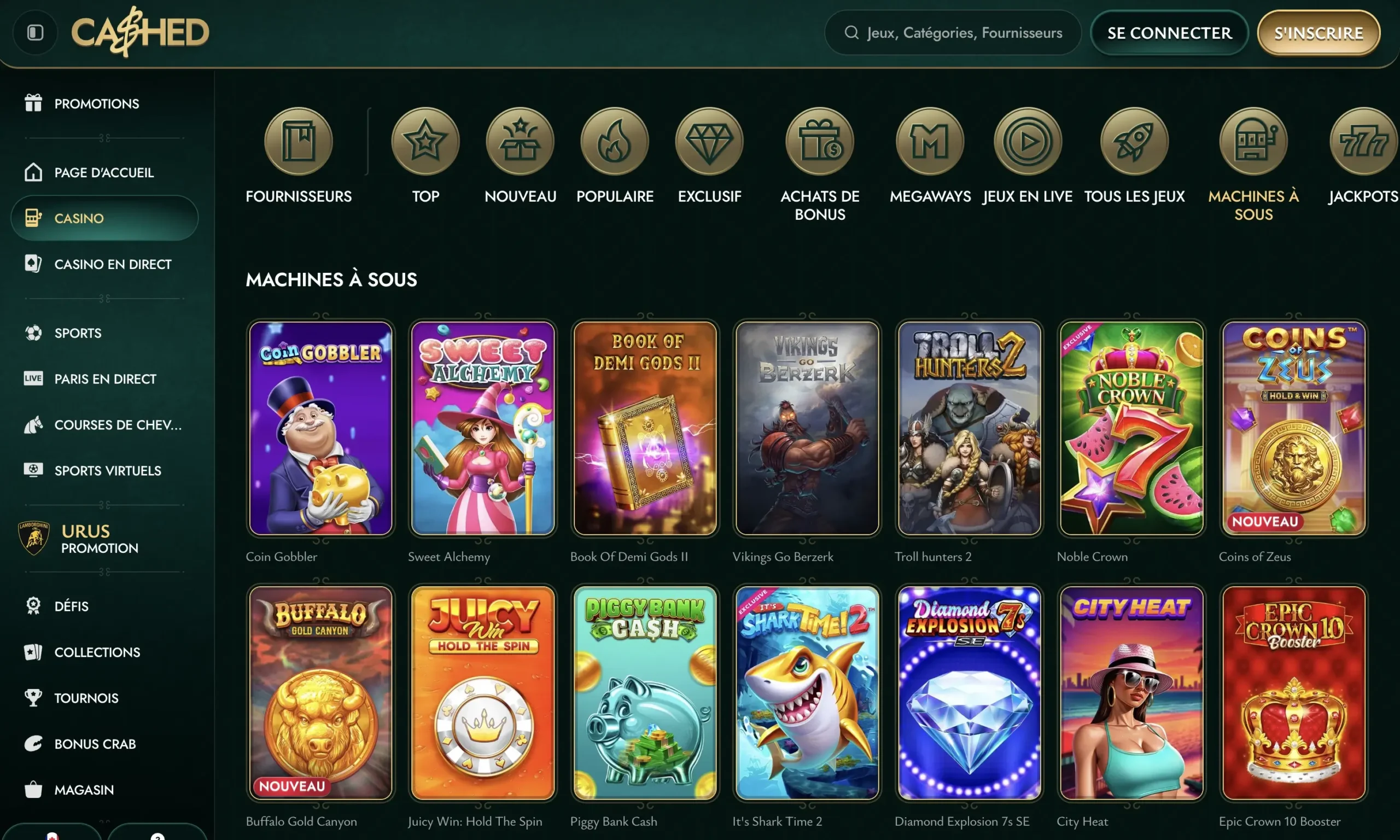 Jeux de casino Cashed